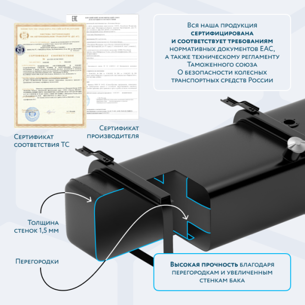 Бензобак 70 литров Газель карбюратор